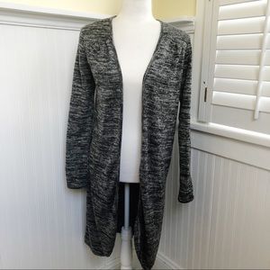 Freckles Marled Gray Long Open Duster Cardigan